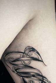 arm inside large flower body English tattoo pattern