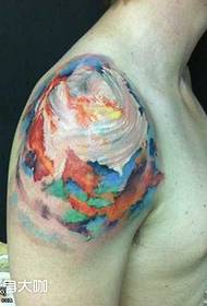 patrón de tatuaxe de brazo colorido