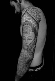 mężczyzna ramię religijny styl Buddy wzór tatuażu