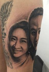 arm A pair of loving young couple portrait tattoo tattoos
