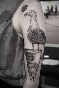 Big Seagull Tattoo Pattern