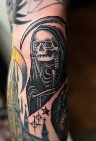 Patrón de tatuaxe do castelo de Arms of Death