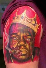arms on the African zombie king portrait tattoo pattern