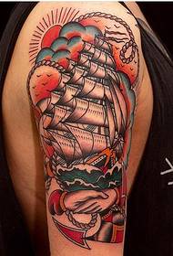 big arm sailing tattoo pattern