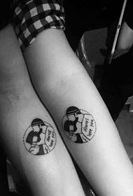 погоден за слика за тетоважа на двојката за рака