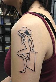 msichana mkono sexy uzuri fimbo takwimu tattoo