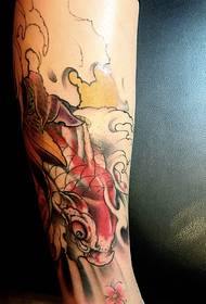 nova era bracciu culore Modellu tatuu di calamar rossu