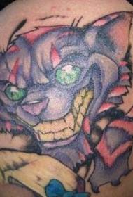 Rangi ya Cheshire Cat Avatar Arm Tattoo ya Rangi