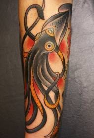 black squid tattoo pattern on the arm