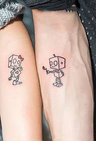 tyk kærlighedsbekendelse, armpar robot tatoveringsmønster