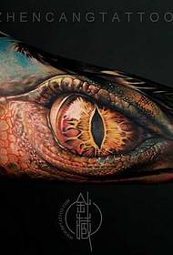 arm realistic 3D crocodile eye painted tattoo pattern