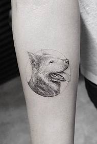 Modellu di tatuu di tatu di cane reale di jib