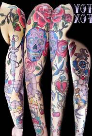many male Old School style flower arm tattoo designs