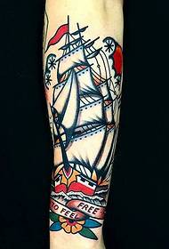 jib Sailing tattoo pattern