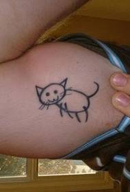 Arm on Cute Simple Black Cat Tattoo Pattern