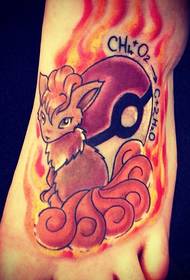 hand charming nine-tailed fox tattoo picture