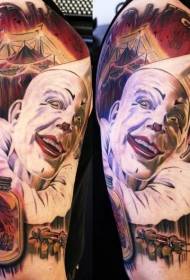 中Sexual style of evil clown painted arm tattoo pattern