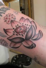 Aarm Buddhistesche Lotus mat Charakter Tattoo Muster