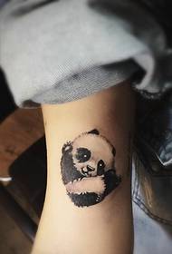 arm a big eye cute little panda tattoo pattern