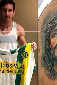 stjerne Messi arm portrett tatovering