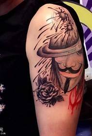 V Wort Vendetta Tattoo-Muster 15263-Arm wütend Krieger Tattoo-Muster