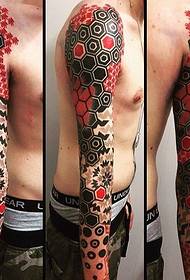 manlike aantreklike geometriese tatoeëring van blomme arm