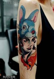 modellu di tatuaghjolu femminile di coniglio di bracciu