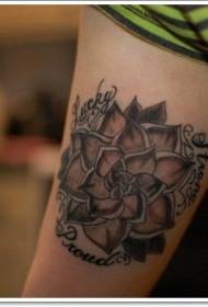 arm on the black sacred lotus tattoo pattern