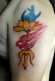 arm lotus bergamot painted tattoo pattern