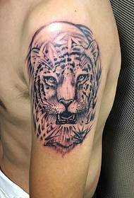 arm a tiger head tattoo pattern is fierce