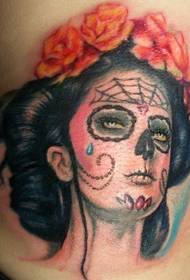 wajah bunga gambar kecantikan tato kuno