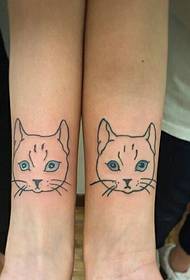 käsivarsi söpö söpö pari kissanpentu tatuointi malli