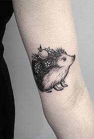 Arm Hedgehog small fresh flower apple tattoo pattern