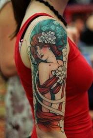 рака Убава девојка насликана шема на тетоважи