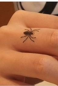 small spider tattoo on the finger Picture appreciation