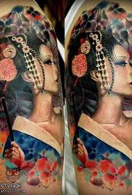 Brazo Geisha Tatuaje Patrón