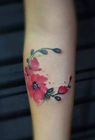 arm small fresh floral tattoo pattern