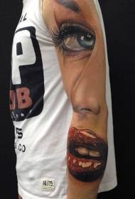 cool idea girl portrait tattoo on the arm