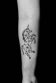 motif de tatouage de cheval géométrique
