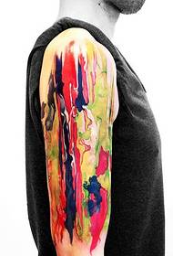 beautiful watercolor style tattoo pattern on the arm