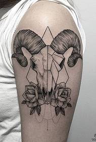 big arm antelope geometric flower tattoo tattoo pattern