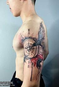 Arm Personality Compass Tattoo Pattern