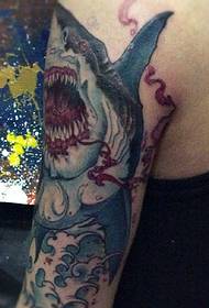 arm marine killer big shark tattoo pattern