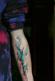 personal boy arm watercolor totem tattoo pattern