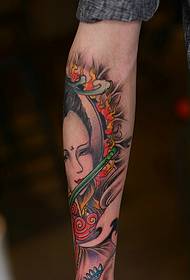 resistant ancient flower 妓 arm tattoo pattern