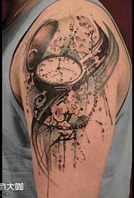 arm clock tattoo pattern