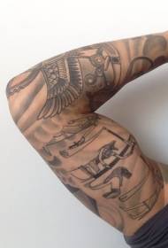 Egyptische muurschildering tattoo patroon op de hele arm