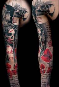 käsivarsi pelottava maalattu nainen kukka kirje tatuointi malli