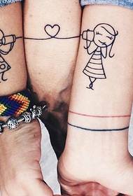 a very loving arm couple tattoo pattern