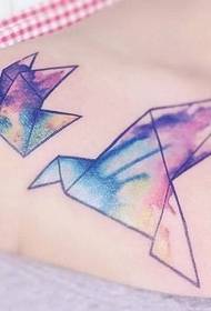 Arm Splashing Paper Crane Tattoo